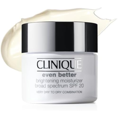 Clinique Even Better Brightening Daily Oil Free Moisturizer SPF 20 For Very Dry to Dry Combination Skin Types | Hydrating + Dark Spot Reducing, 1.7 Fl Oz