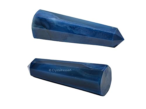 Image of Crystal Heaven Certified Blue Agate Crystal Tower Obelisk Point For Chakra, Healing And Balancing - Aaa Grade Original Certified Gemstone Agate For Reiki Meditation Yoga Spiritual (3-4 Inches)