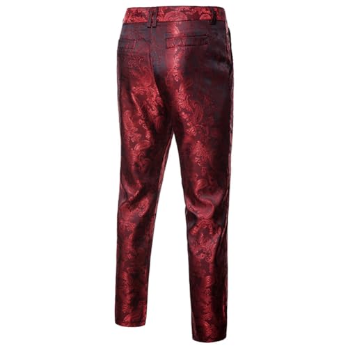 Men's Stylish Paisley Flat Front Casual Jacquard Dress Suit Pants2