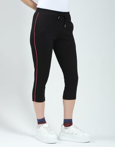 Image of Monte Carlo Women Regular Fit Capri | Calf Length | 3 /4th Solid Pyjama| Drawstring Closure | Nightwear Capri for Women's Navy