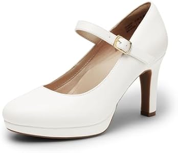 DREAM PAIRS Mary Jane Damesschoenen, comfortabele schoenen met ronde neus, hoge hakken, pumps, werk, kantoorschoenen, Zwart, 9.5