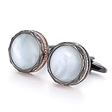 Natürliche Manschettenknöpfe Französische Kleidermanschetten Hochzeitsfeier Kleid Runde Schwarze Manschettenknöpfe Knöpfe für Nähen von Handarbeiten (Color : A, Size : One Size)