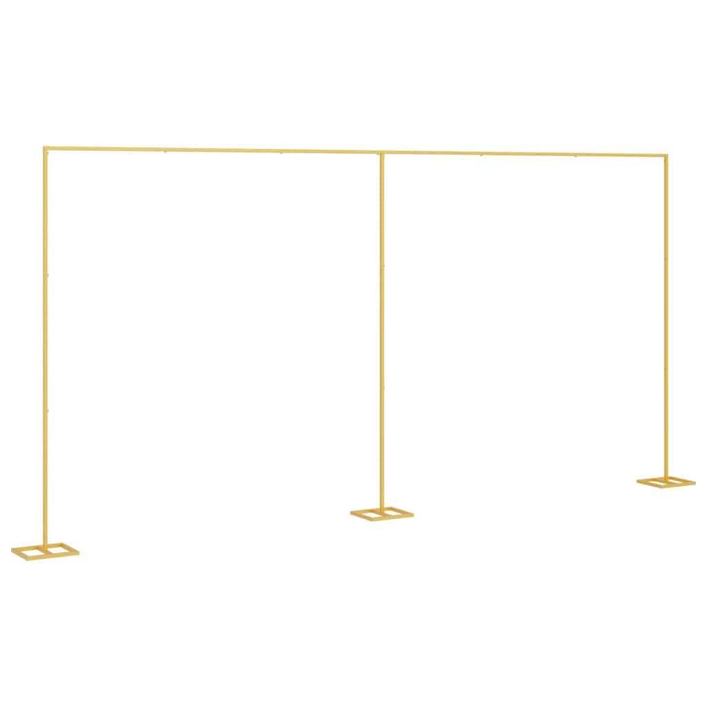 Hochzeitsbogen Gold Stahlbogen 657 x 35 x 300 cm, Rosenbogen Rankgitter Pergola Stil für Hochzeit Gartenparty als Dekoration und Sichtschutz