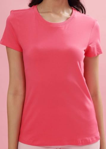 Image of Dollar Women's Solid Stretchable Cotton Round Neck Tshirt