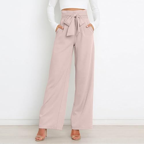 Dress Pants Women High Waisted Straight Leg Wide Leg Dress Pants Business Casual Trousers with Removable Belt Pant4