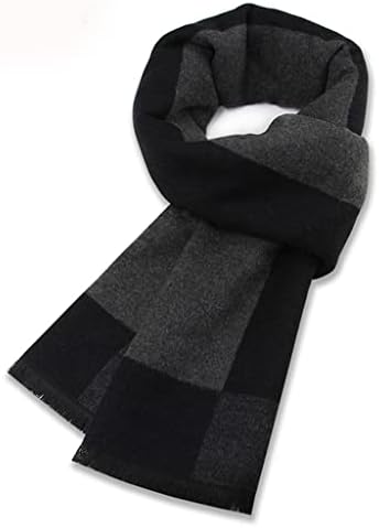 WPYYI Men's Scarf Wool Blend Jacquard Plaid Scarf Men Winter Fashion Warmth Thick Plaid Scarf (Color : A, Size : 182 * 32cm)