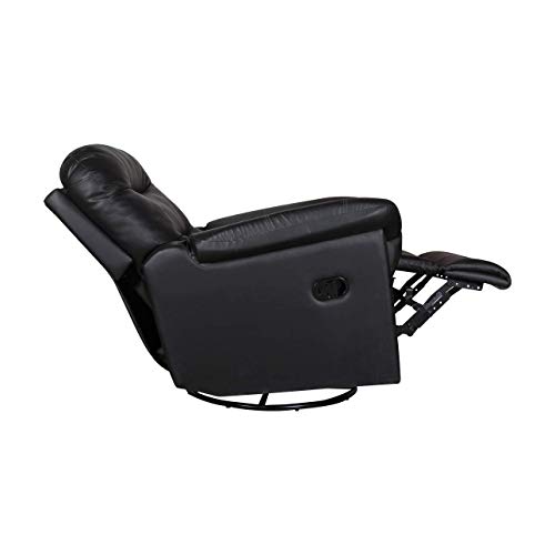 Image of Floyd Recliner, Ultra Comfortable and Durable Ergonomic Single Seat Reclining Sofa, Living Room Recliner Chair with Thickened Padded Arm /Back, Leatherette, Black Color
