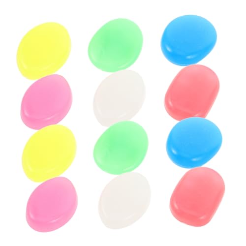 BUGUUYO 55個 夜光ガーデンペブル 発光石 魚缸装飾用 蓄光性園石 ライトアップ夜間イルミネーション 屋外造景用グローアクアリウムロック