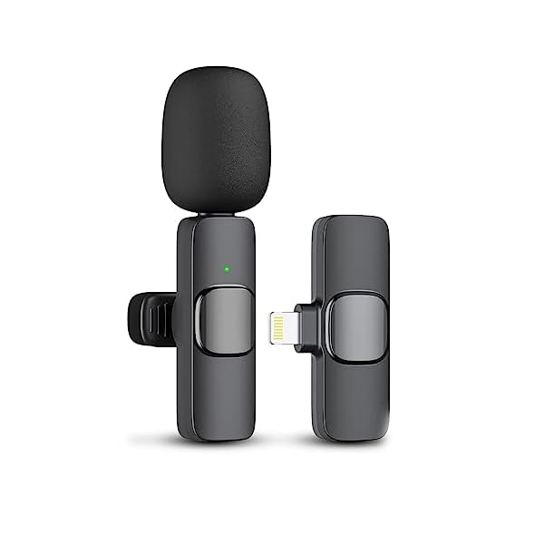 Professional Wireless Lavalier Microphone for iPhone iPad, Cordless Omnidirectional Clip Mic, Plug-Play Microphone for Interview Video Podcast Vlog YouTube