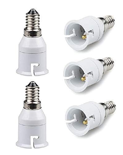E14 to B22 Screw Base Socket Lamp Holder Light Bulb Converter Adapter (Random Colour) 5 Pieces