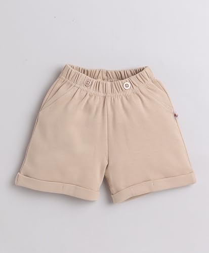 Image of BUMZEE boys Regular Fit Half Sleeves Collar Neck Cotton T-shirt Short Set With Bow Suspender