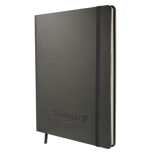 Nostalgic-Art Retro Notizbuch, A5, Triumph – Logo Black – Geschenk-Idee für Biker, Original Lizenzprodukt (OLP), Bullet Journal dotted, Vintage Design