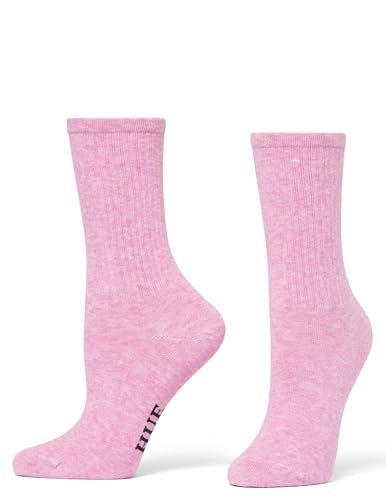 Image of HUE Women's Casual Ribbed Must-have Crew Lightweight Athletic Socks 3 Pair Pack