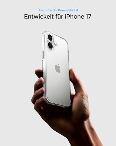 Spigen iPhone 17 Hülle [Spigen Signature] [Anti Vergilbung] Ultra Hybrid Case Handyhülle Transparent Schutzhülle Slim Dünn –Crystal Clear 2