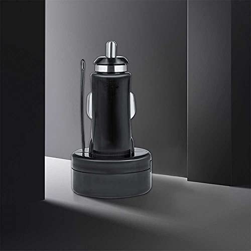 2 in1 Auto Zigarettenanzünder Steckdose Voltmeter Autothermometer Multi-Funktion KFZ Ladegerät Batterie Voltmeter Thermometer Detektor mit USB Anschluss für 12V/24V PKW LKW