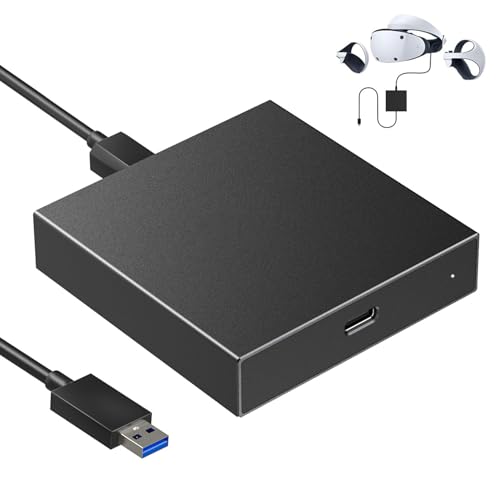 PC Adapter for VR2 Headset, VR2 to Converter for SteamVR Gaming on Windows, Stable Signal, Durable Aluminum Alloy Housing, Power Kit and DisplayPort Cable,Expand PV2 Game Library to Play Games on PC