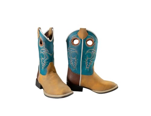 Twister Western Boots Girls Jensen Embroidery Square Toe Tan 4460098972