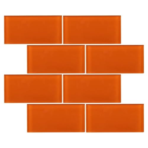 Glossy Orange Subway Glass Wall Tile – 1 Sq.ft. Modern