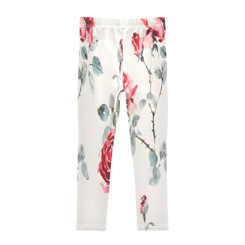 Bolaz Toddler Girls Leggings Printed Yoga Pants Leggings Watercolour Rose for Kids2