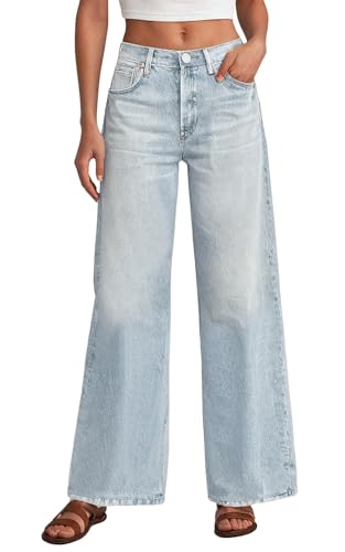 AnotherChill Women's Sweatpant Jeans Print Denim Sweatpants High