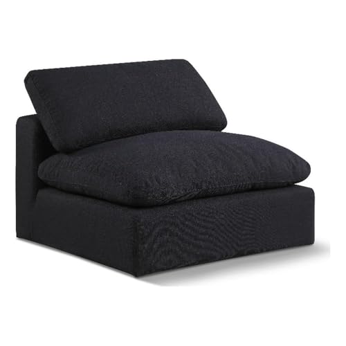 Sillón contemporáneo sin brazos tapizado lino negro