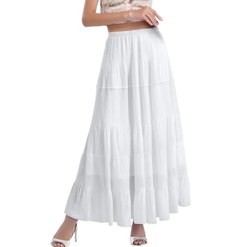 Jupe bohème élégant pour femme longue et plissée style rétro