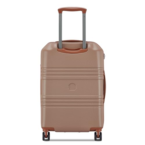 Image of DELSEY PARIS Paulette 58 cms Small Cabin ABS /Polycarbonate Hard Sided 8 Wheels and Expandable Spinner Suitcase /Trolley Bag for Travel with TSA Lock- Brown
