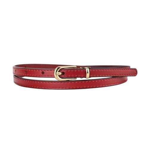 Cinturón fino de piel auténtica para mujer Maikun en color negro