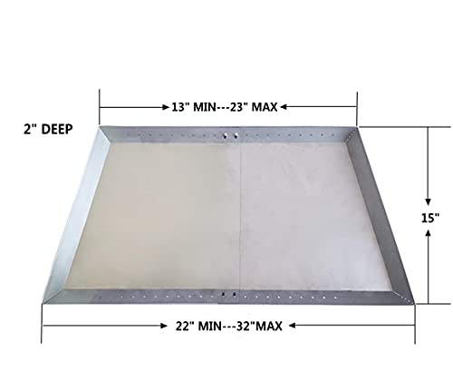 Rundetian Expandable Fireplace Tray, Galvanized Steel Adjustable Ember Holder Fireplace Pan For Collecting Ash, Silver Color(Fireplace Log Grate Not Included) Ft2232 #TOP1