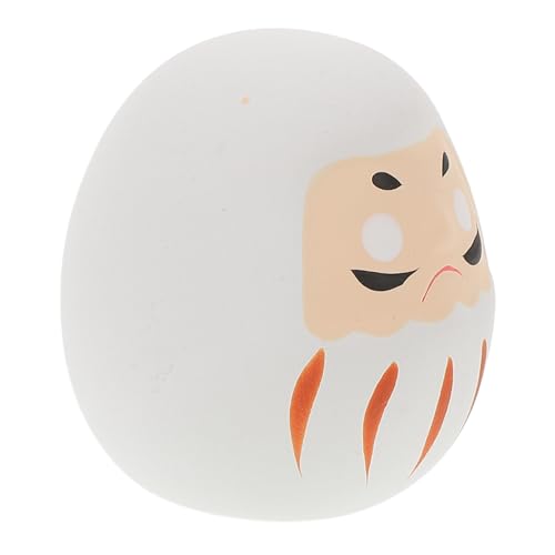 YARNOW セラミック装飾品 装飾的な グッズ像 日本の伝統 だるま像 だるま飾り だるま富像 おみくじだるまマスコット 小さな陶器だるま 卓上だるま セラ 白い