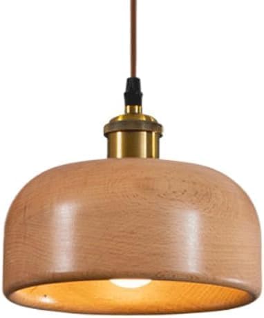 Lámpara colgante de madera de estilo japonés retro y diseño nórdico para dormitorio
