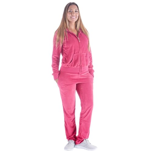 Image of Velour Tracksuit Womens 2 Pieces Joggers Outfits Jogging Sweatsuits Set Soft Sports Sweat Suits Pants
