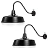 Naurham Barn Lights Outdoor Gooseneck Lighting, 18" Dusk to Dawn Exterior Lighting for House, Farmhouse Lighting Fixtures with Photocell for Porch Garage (18" Diameter, 2pcs)