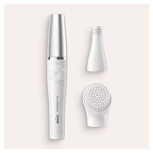 Braun FaceSpa Pro Beauty Set mit Gesichtsepilierer Damen / Damenbart Entferner, Gesichtsreinigungsbürste, Aufsatz, Haarentfernung und Reinigung, SE910, weiß/silber - Image 6