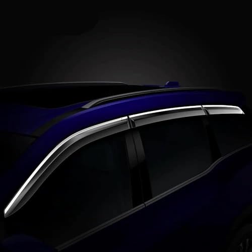 Image of Seltos Side Door Visor Car Rain Guard Compatible with Kia Seltos 2026 Year Onwards All Model - Chrome Lined Rear Window Wind Deflectors, Polycarbonate, Smoke, Set of 6 Pcs