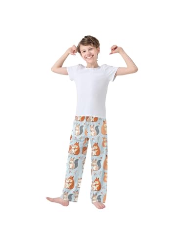 ZZKKO Fall Squirrel Hug Boys Pants for Kids Jogger Pants with Pockets S3