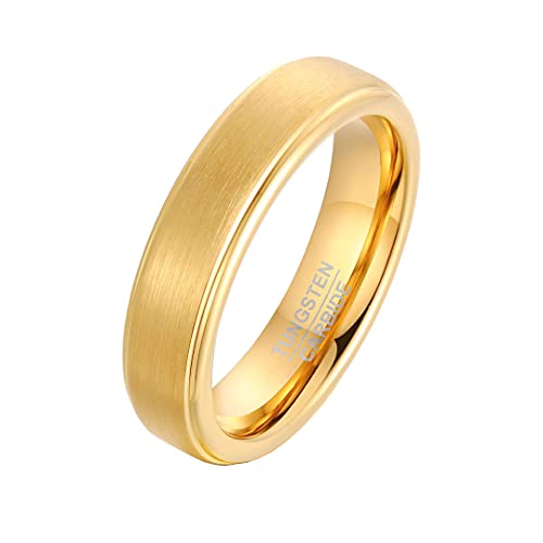Bague carbure tungstène Feng Shui homme - Alliance mariage 5mm mate - Bijou classique simple