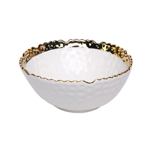 Image of MARKET 99 Ceramic Round Serving Dish | Glossy Antique Off-White Platter | Elegant Ceramic Bowl for Sweets, Dry Fruits, Snacks & Cookies | Perfect Serveware for Dining Table, Festive & Gatherings
