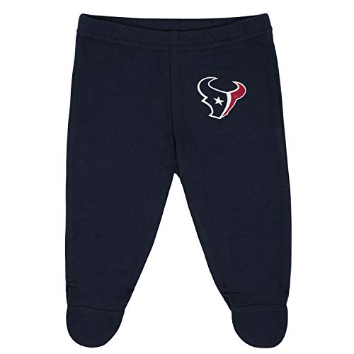 Nfl Houston Texans 3 Pack Bodysuit Footed Pant And Cap, Black, 0-3M #TOP2