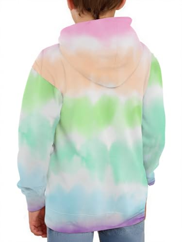 Image of GAMISOTE Unisex Kids Tie Dye Sweatshirt Boys Girls Hooded Kangaroo Pocket Pullover Hoodies