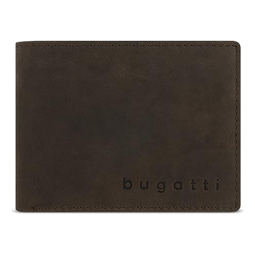 Cuir v&eacute;ritable marron de prestige pour le porte-monnaie avec rabat bugatti Luca