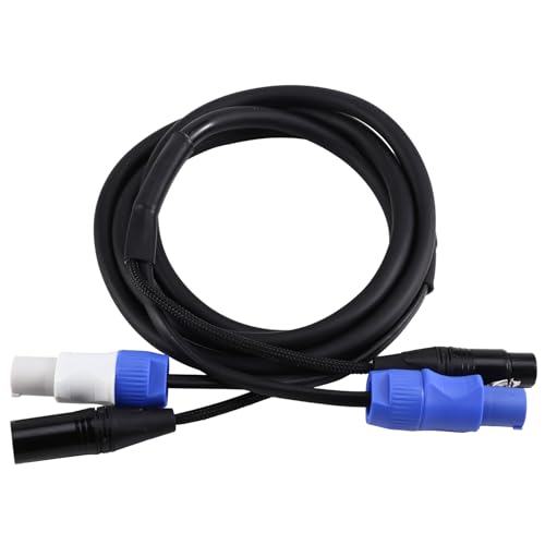 HuddyFee �p���[�R���r�l�[�V�����P�[�u�� 3 X 1.5mm �t���L�V�u���p���[�R���R���{�P�[�u�� XLR 512 �X�e�[�W�Ɩ��p���[�r���O�w�b�h 2m