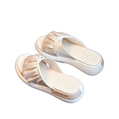 Die Sandalen Mädchen tragen dicke Sohlen in Tide 2021 Sommer neue koreanische Version der Spitze Mode Casual Fee Sandalen, aprikose, 38.5 EU Cover