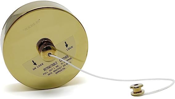 VDOMUS® Retractable Clothesline W/ 8.2 ft Adjustable Fiber String Line, Stainless Steel,Golden