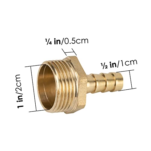 Dodamour 2 Pack Garden Brass Hose Thread Swivel, 3/8" Barb X 3/4" Ght Male, Hose Connector With Stainless Steel Clamps And Hose Washer #TOP1