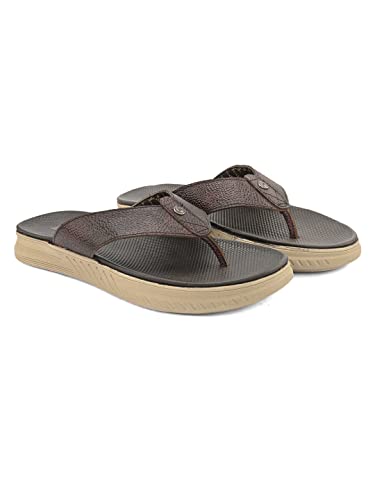 Image of ALBERTO TORRESI African Leather Thongs for Men with Extra Padded Flexible Footbeds Brown