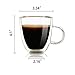 Glass Coffee Mug, Double Wall Insulated Glass Cup 12 Oz Heat-resistant Clear Coffee Mug for Tea Coffee Latte Espresso Cappuccino and Beverage, Set of 1 (Round)