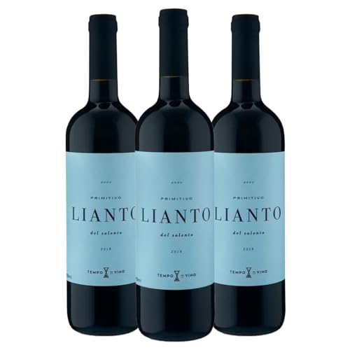 Kit 3 Garrafas Vinho Tinto Lianto Primitivo 750ml