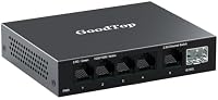 GoodTop – 5 Port 2.5Gb Switch, 5X 2.5G RJ45+1x 10G SFP+, Plug & Play, 