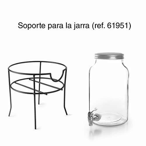 Lacor - 61955 - Wasserkannenhalter, Getränkespenderhalterung, Kannenhalter mit Ref. 61951, Easy Cleaning, Stahldraht, widerstandsfähig und langlebig, 19,5 x 18,5cm, Mattschwarz